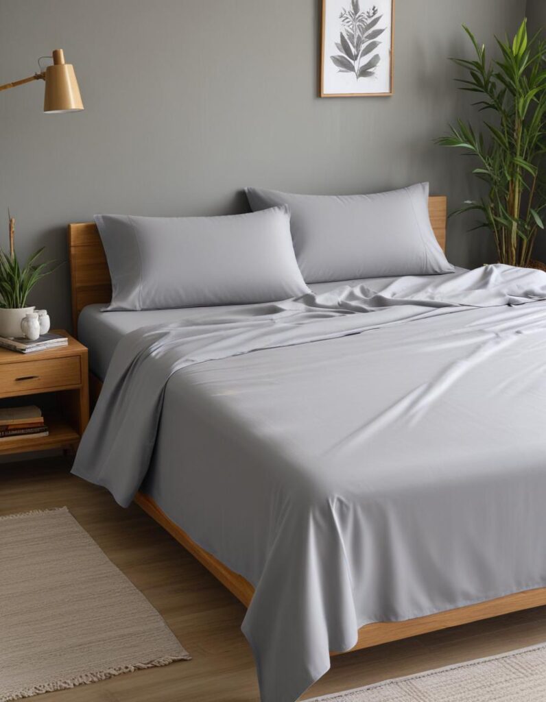 Stone Grey Bamboo Bed Sheet Set