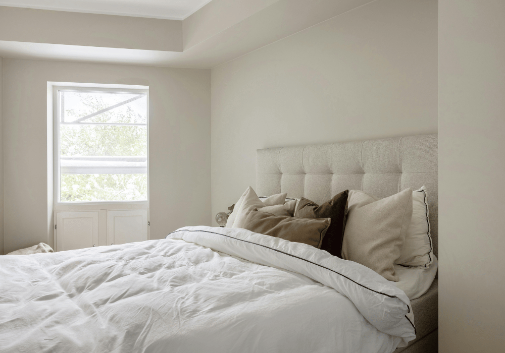 Bed with a comforter